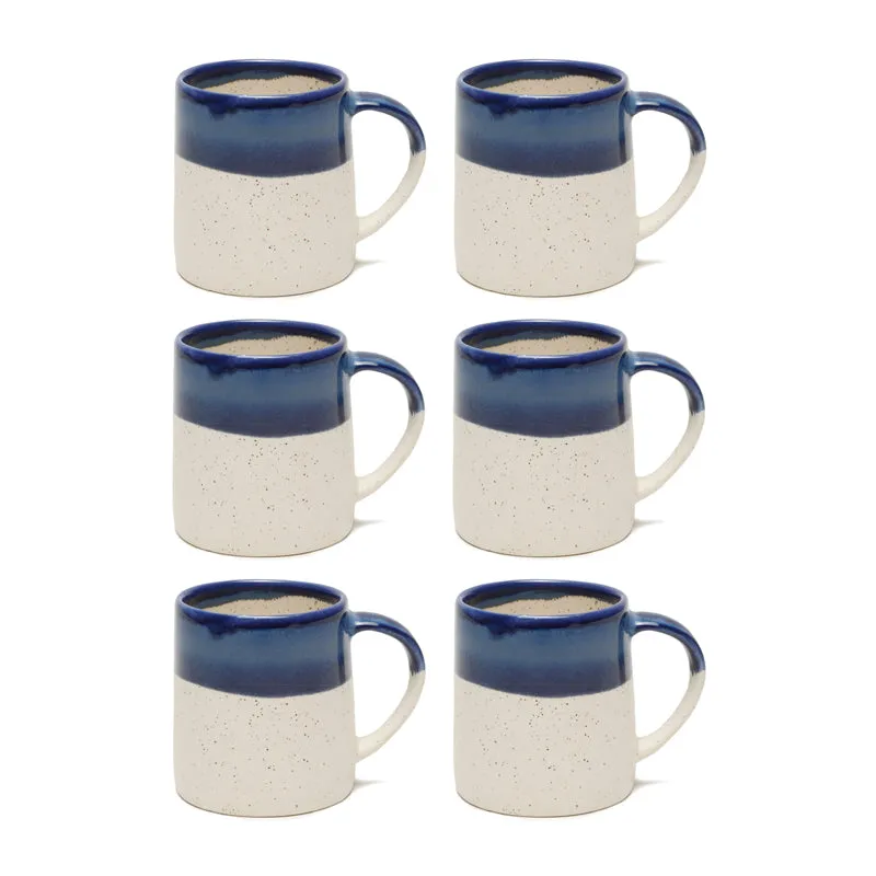 Bliss Ceramic Coffee Mug (300 mL Each,Blue) - Set Of Six media 3