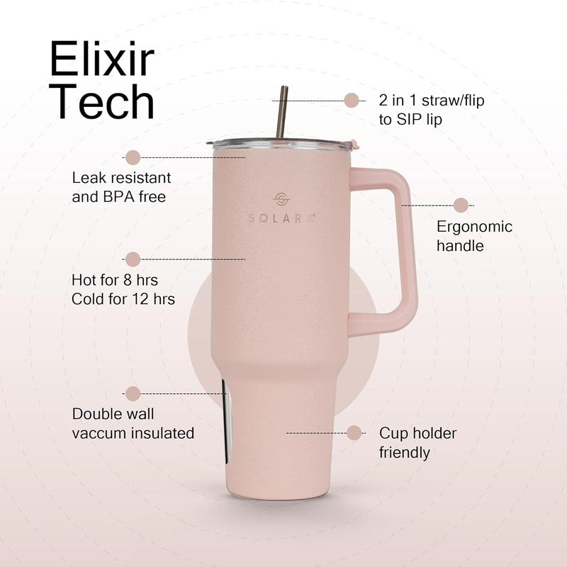 Solara Urban Chill Stainless Steel Tumbler (1200 ML) - Beige media 4