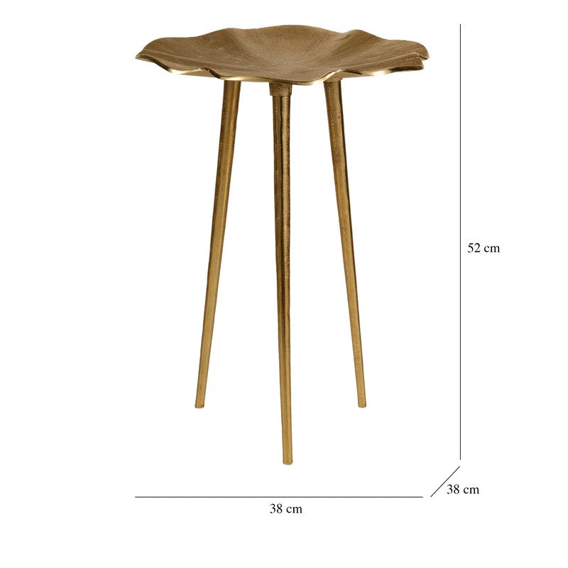 Leaf Form Aluminum Side Table - Gold media 7