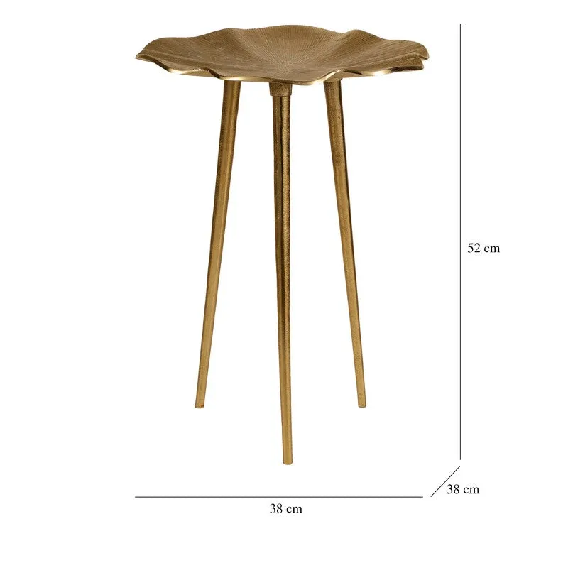 Leaf Form Aluminum Side Table - Gold media 7