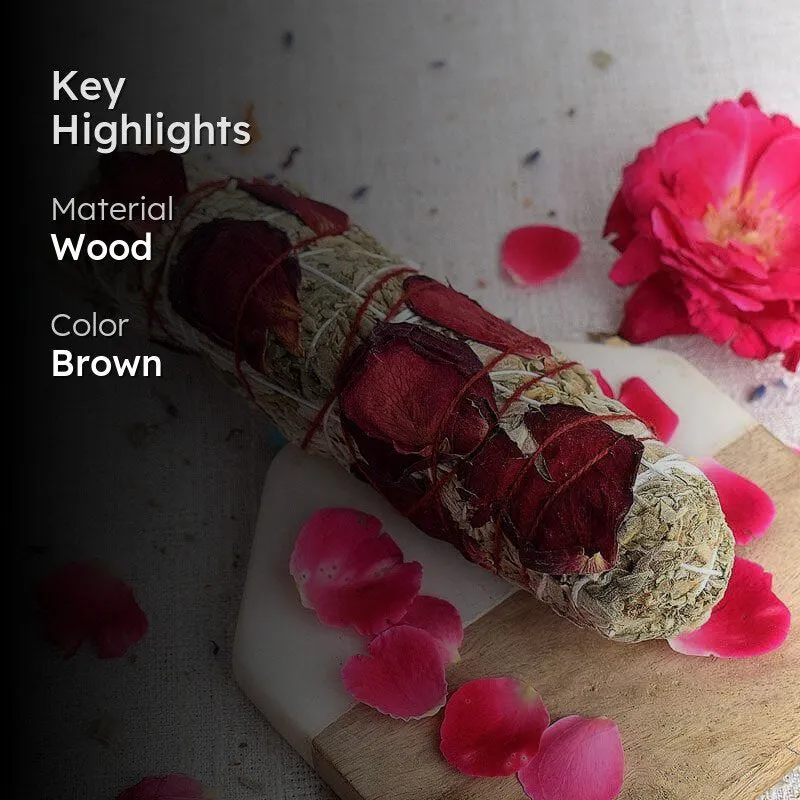 White Rose Sage Smudge Wand media 2
