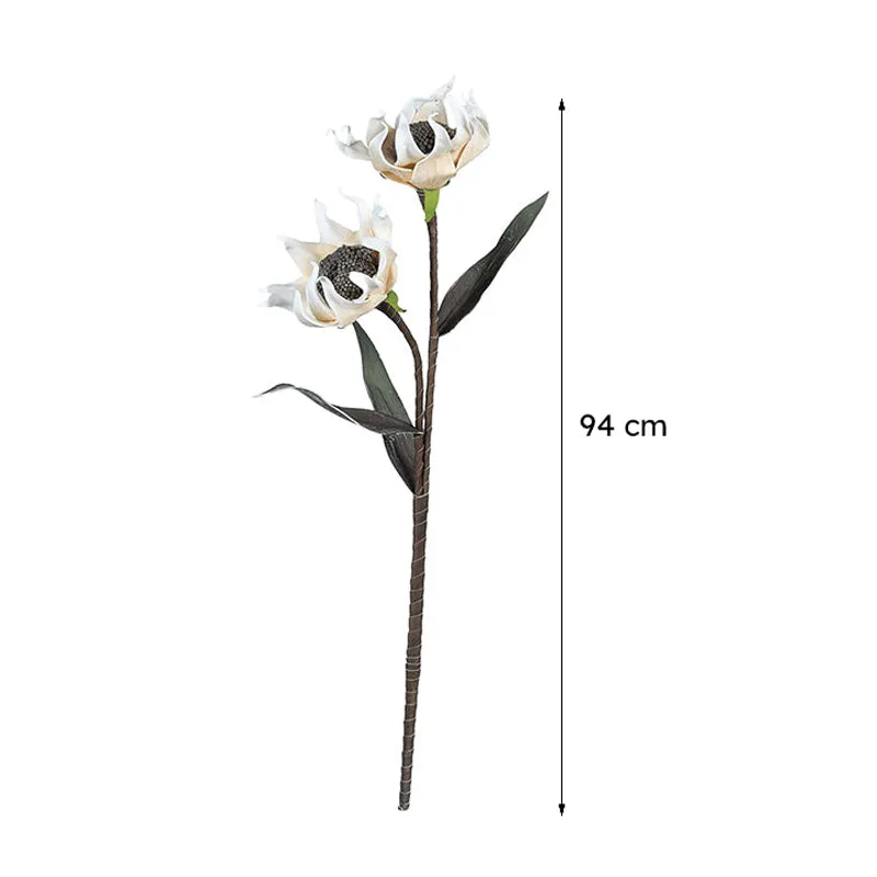 Silken Dahlia Artificial Flower Without Vase - Yellow media 8