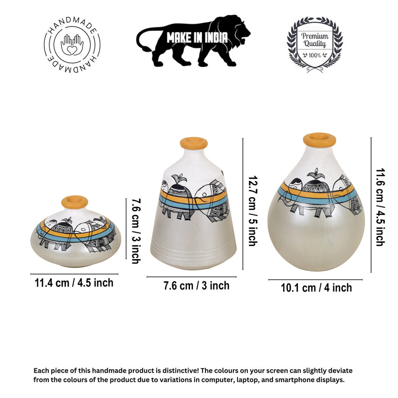 Sinchora Mystic Madhubhani Vase - Set Of Three media 7