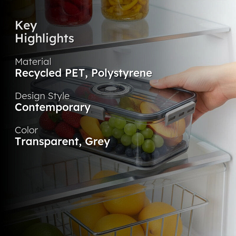 Freshsta Fridge Container (4000 mL)  - Transparent & Grey media 2