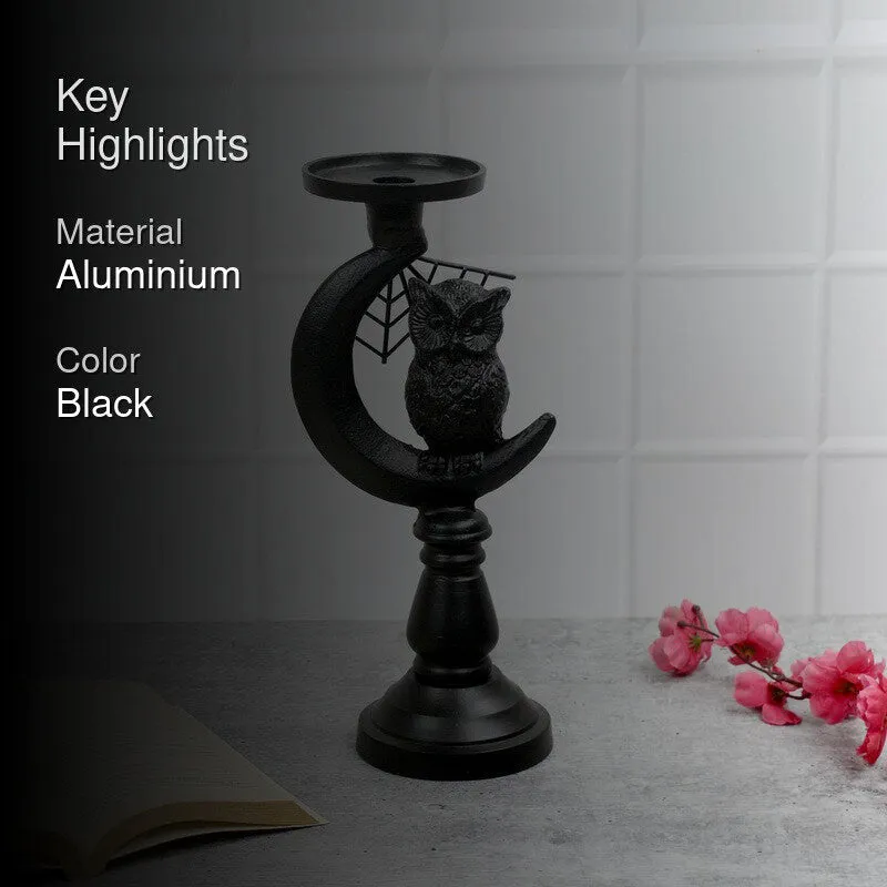 Shadow Owl & Moon Candle Holder media 2