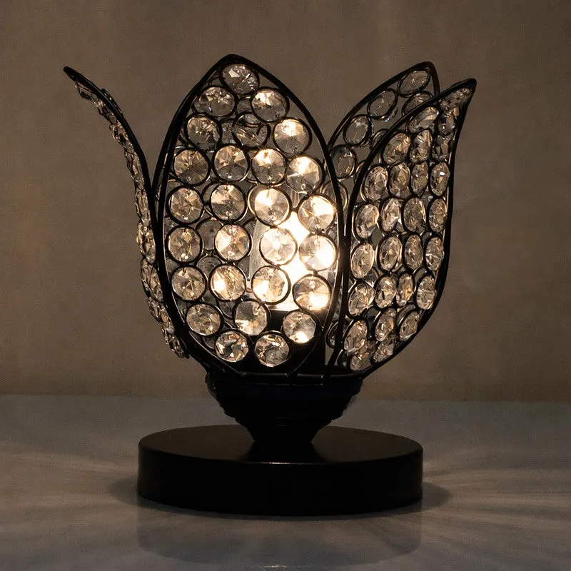 Floral Culture Metal Table Lamp - Black media 5