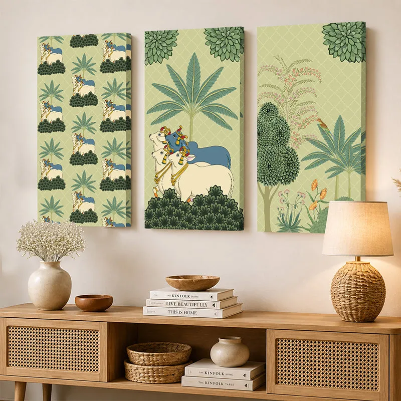Emerald Pichwai Wall Art - Set Of Three media 3