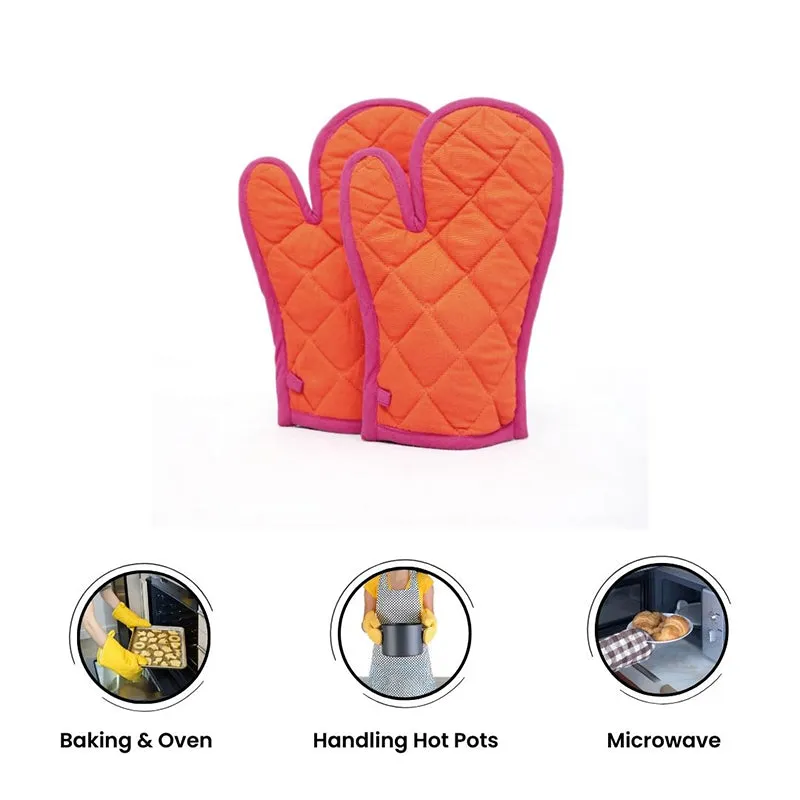Swayam Teplo Kitchen Gloves (Orange & Pink) - Set Of Two media 5