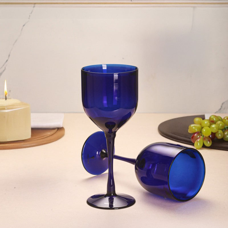 Indigo Delight Wine Glasses (250 Ml) - Set Of Two media 3
