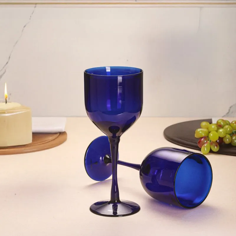 Indigo Delight Wine Glasses (250 Ml) - Set Of Two media 3