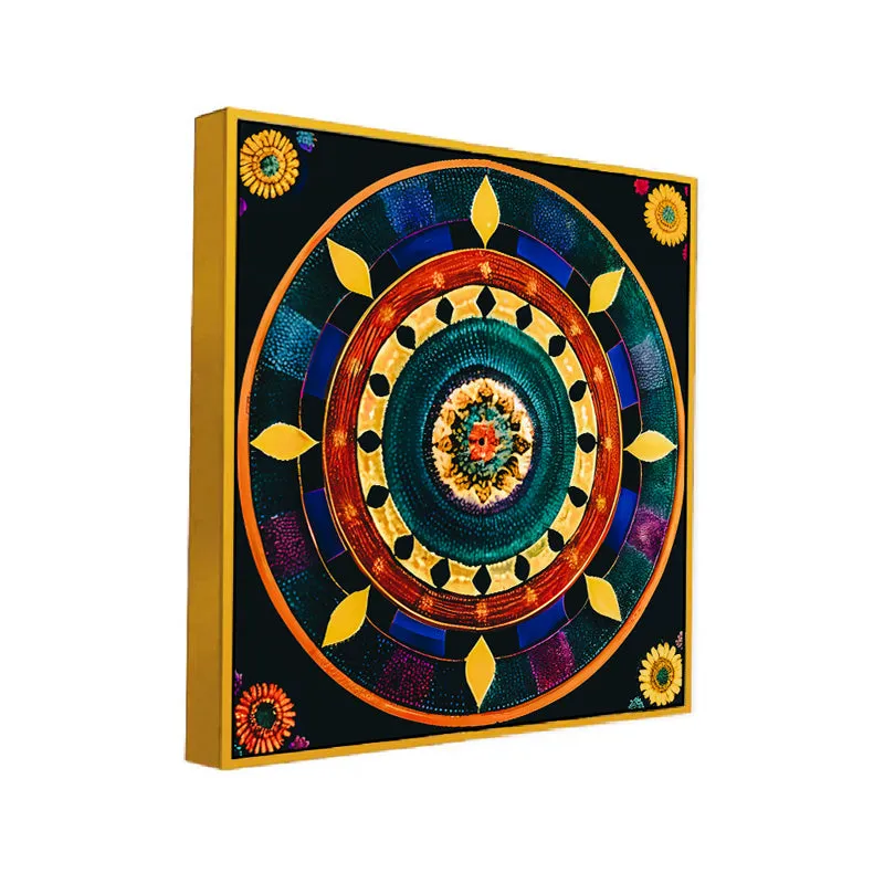 Tribal Mandala Canvas Wall Art With Frame media 3