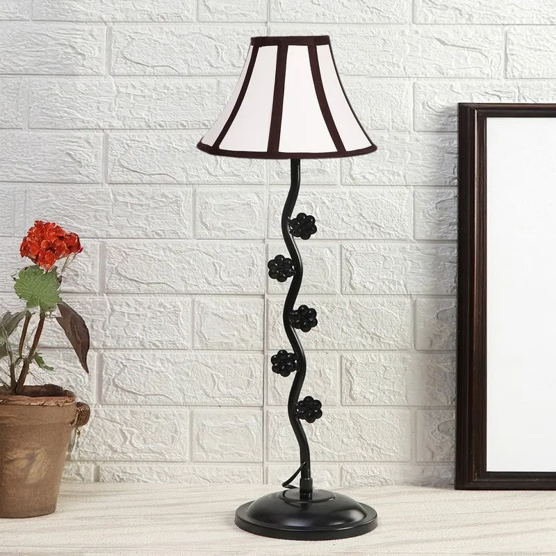 Lunarisque Cotton Table Lamp With Iron Base - White media 3