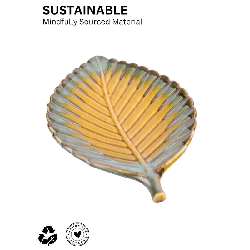 Porcelli Leaf Ceramic Platter media 3