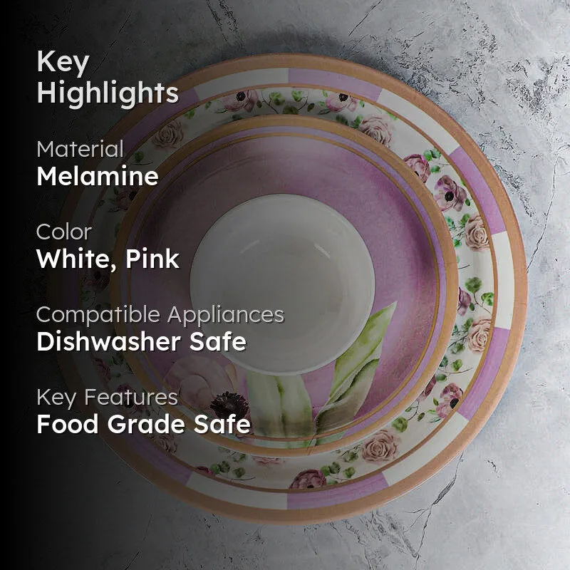 Daisy Delve Melamine Dinner Set - 24 Piece Set media 2