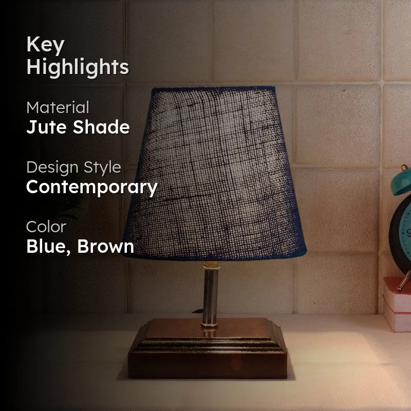 Niksha Jute Table Lamp - Blue,Brown media 2