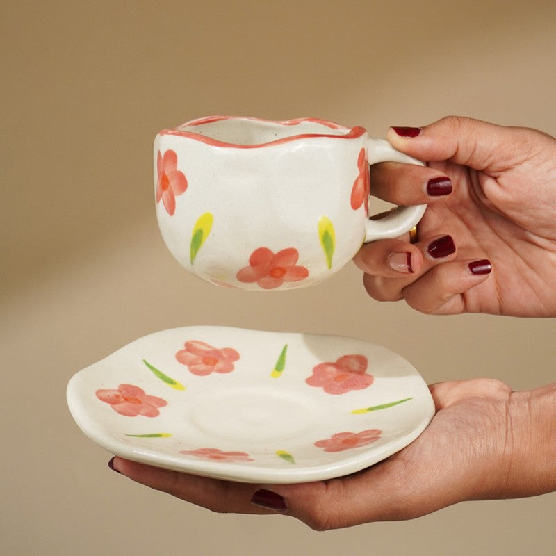 Floral Ceramic Coffee Mug (290 mL Each) - Four Piece Set media 6