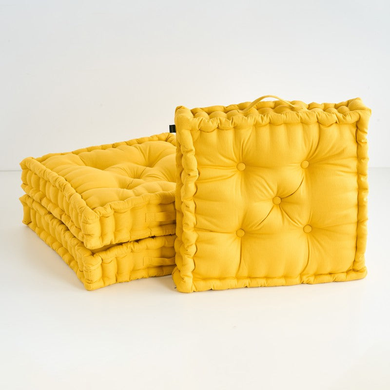 Marlon Floor Cushion (Mustard Yellow) - Set Of Three media 2