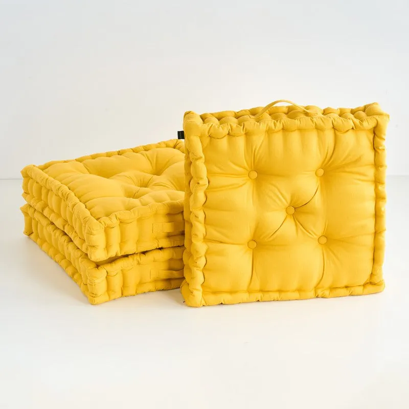 Marlon Floor Cushion (Mustard Yellow) - Set Of Three media 2