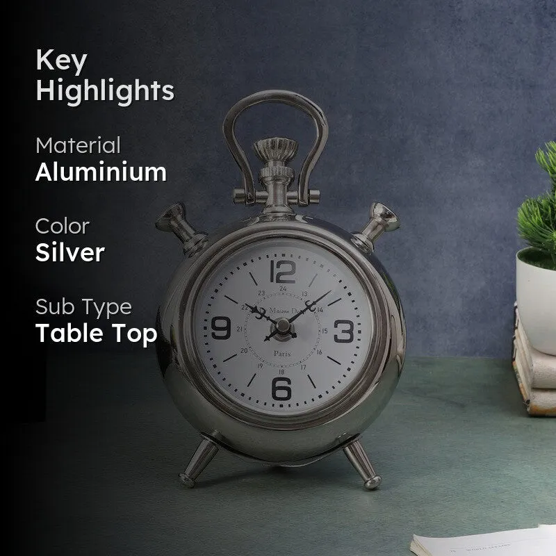 The Belvedere Table Clock - Silver media 2