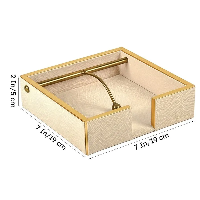 Tisquo Faux Leather Tissue Holder - Ivory media 9