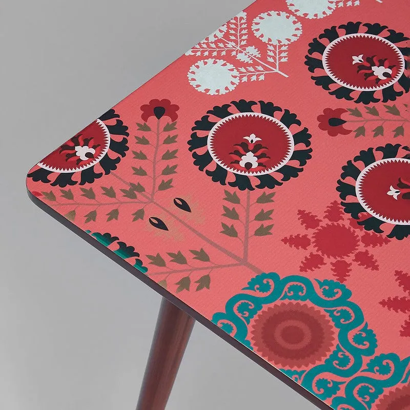 India Circus Wood Rosettes Square Side Table media 6