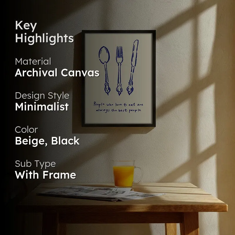 MonoCutlery Archival Canvas Wall Art - Black media 2
