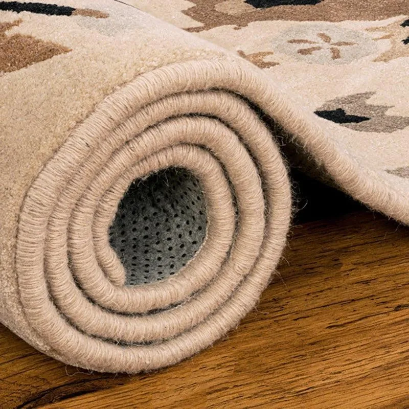 Haradrim Hand Tufted Floral Wool & Nylon Carpet - Black media 7