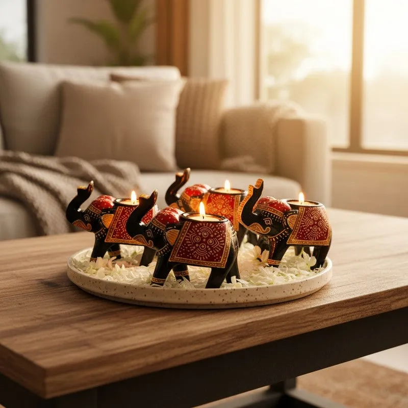 Warm Aura Tea Light Candle Holder - Set Of Four media 4