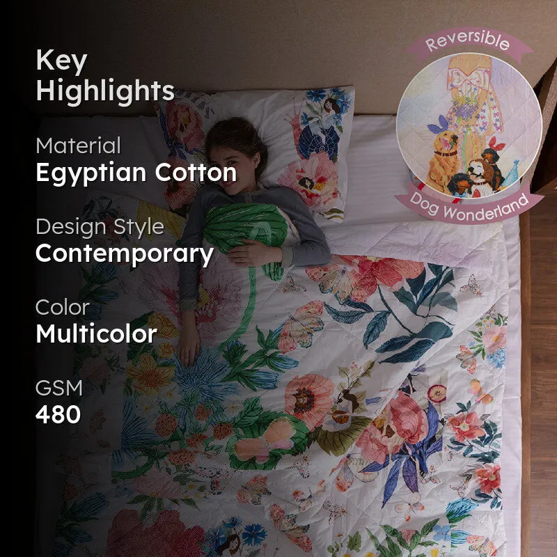 Floral Siesta Reversible Cotton Comforter - 480 GSM media 2