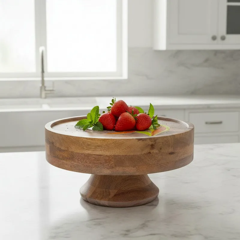 Lotus Petal Wooden Cake Stand media 1