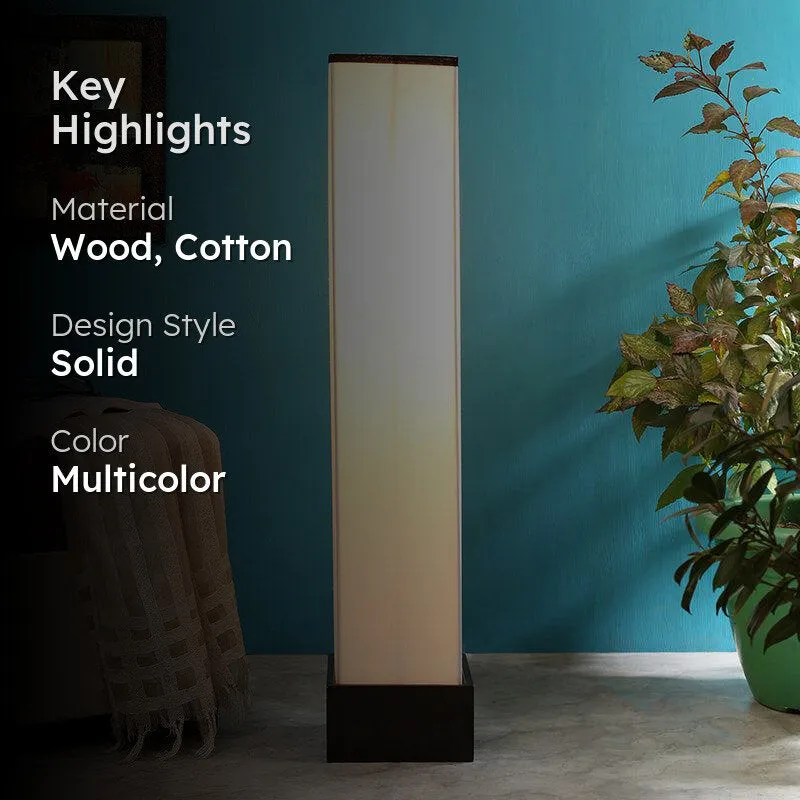 Axiya Wooden Tower Floor Lamp - Black & White media 2