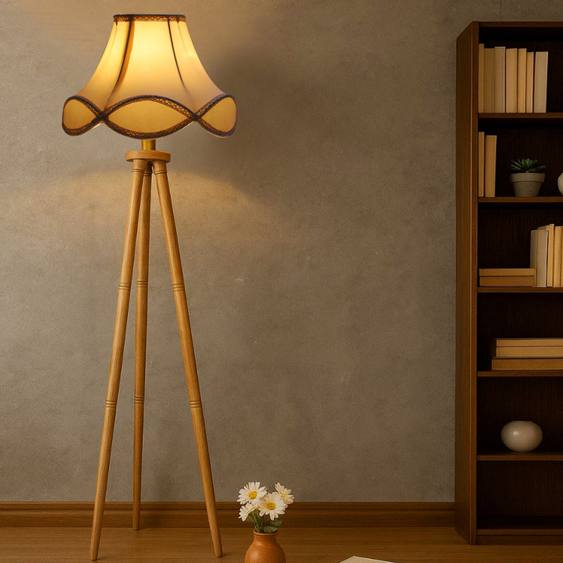 Valencia Arc Tripod Wooden Floor Lamp
