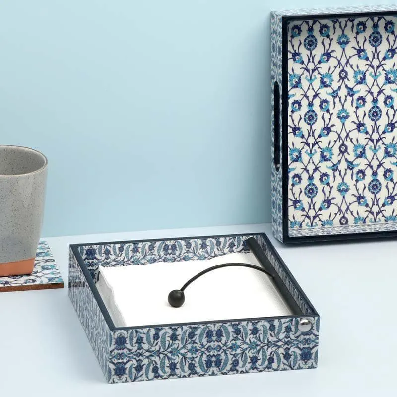 Indigo Florets Tissue Holder media 1