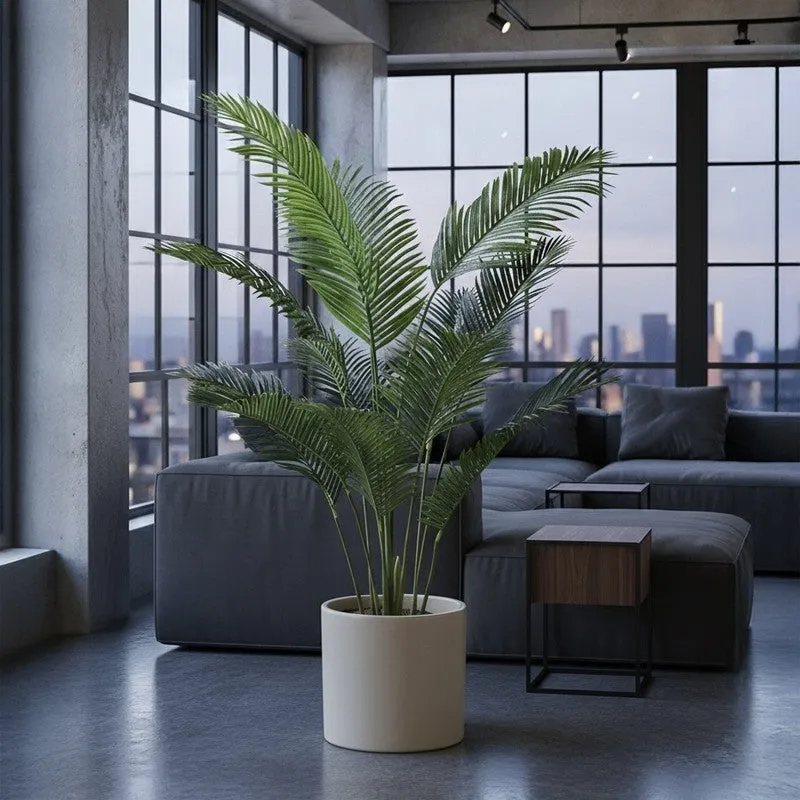 Palmora Artificial Areca Palm Plant With Black Plastic Pot - 4.6 ft media 4