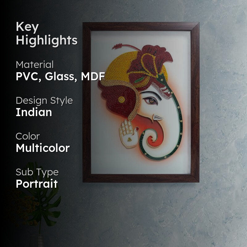 Ganesha Bless Handcrafted Wall Art media 2