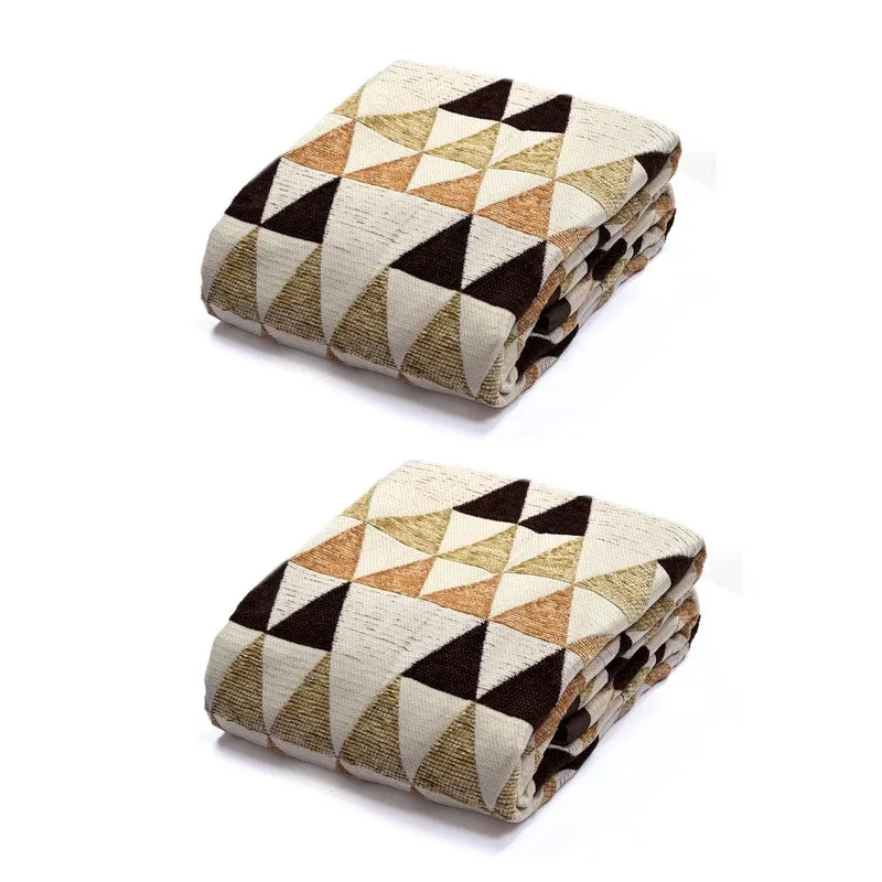 Prism Pattern Throw (Beige) - Set Of Two media 6