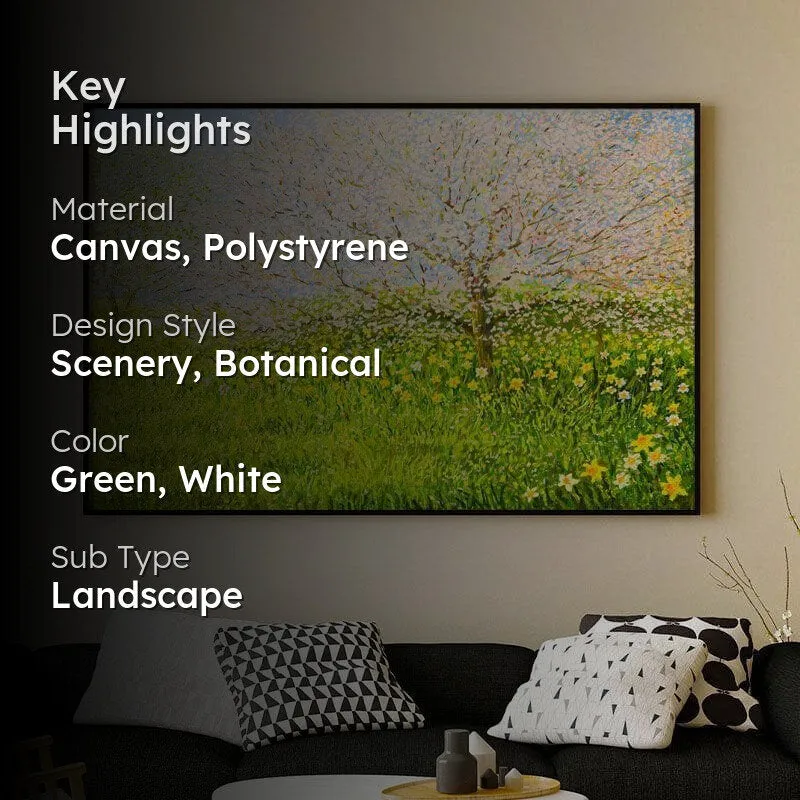 Springtime Impression Canvas Painting By Claude Monte - Black Frame media 2