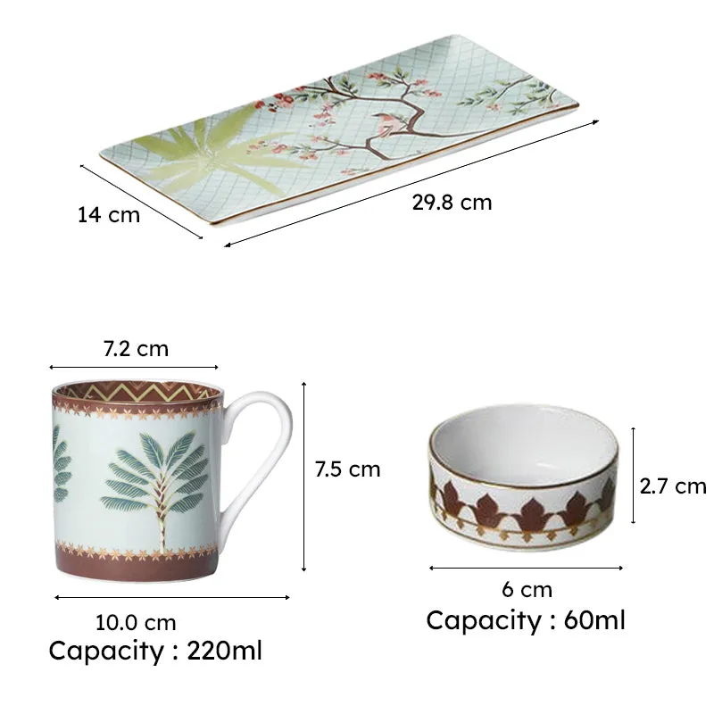 India Circus Grandeur Greens Tea Sets - Seven Piece Set media 7