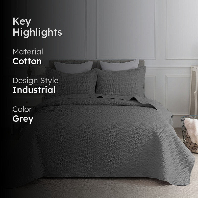 Stone Grey Bed Cover media 2