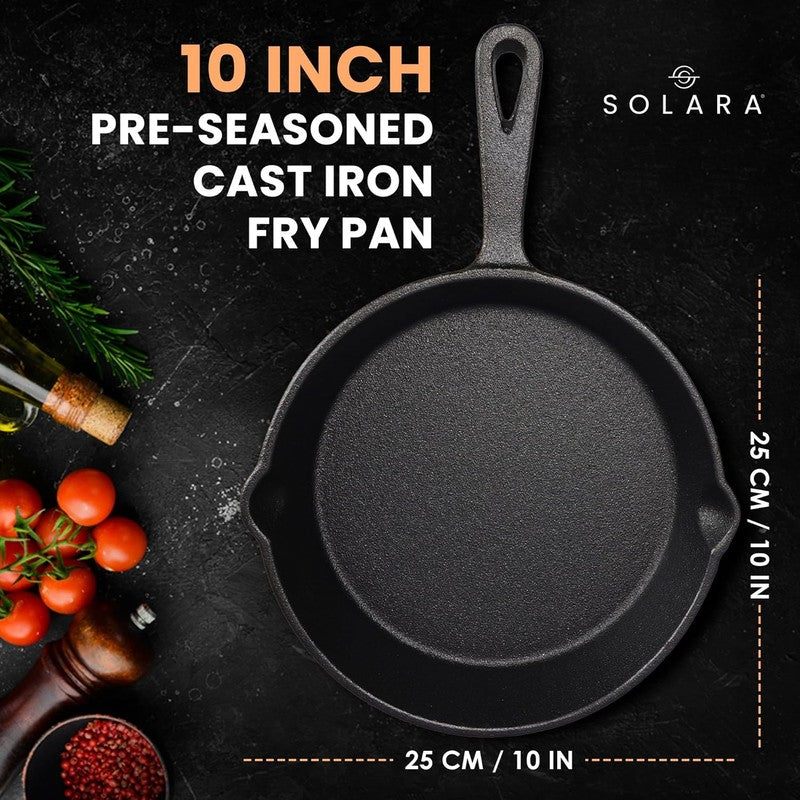 Solara Brewora Cast Iron Frying Pan with Handle - 1600 mL media 12