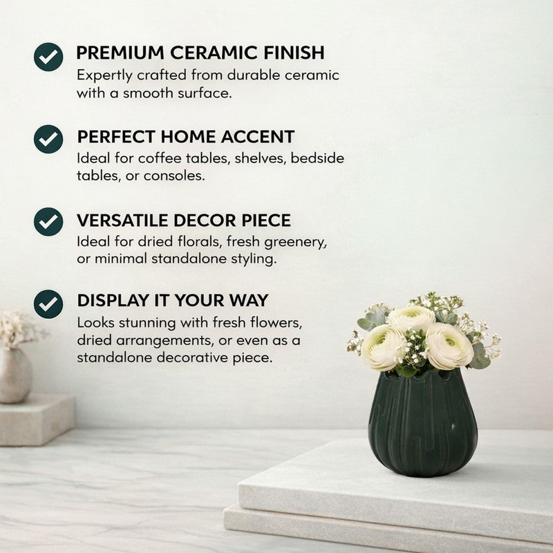 Quirky Pottery Vase - Green media 6