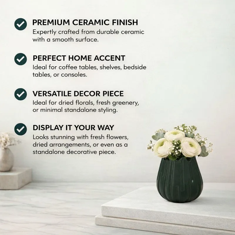 Quirky Pottery Vase - Green media 6