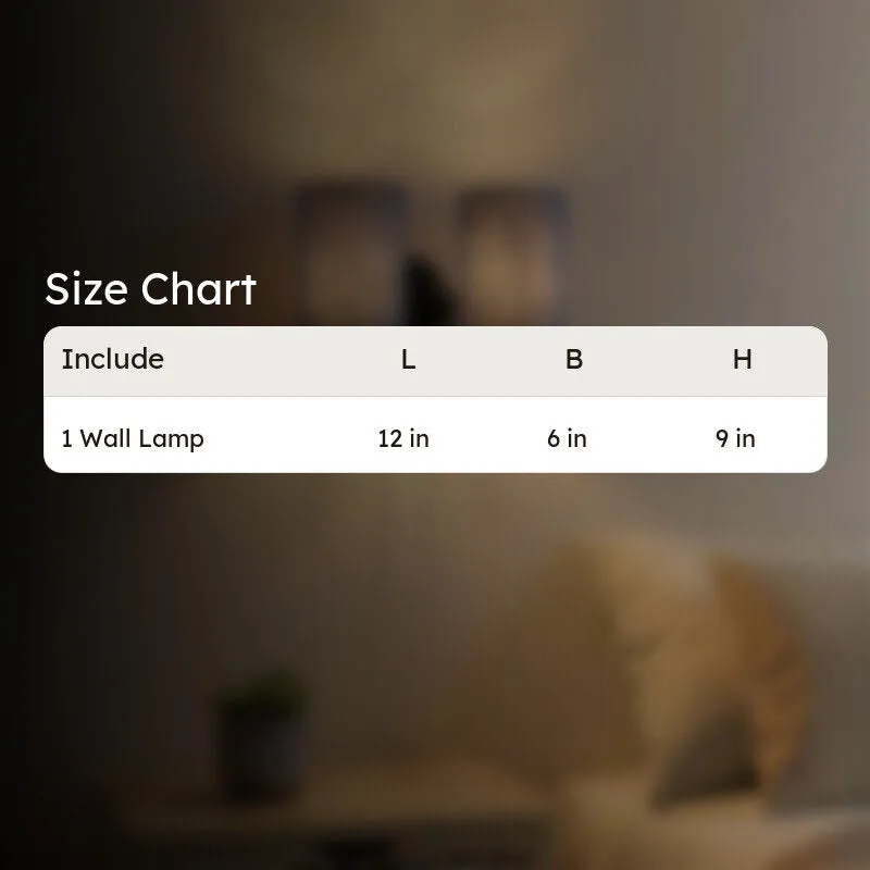 Size chart image for the wall lamp