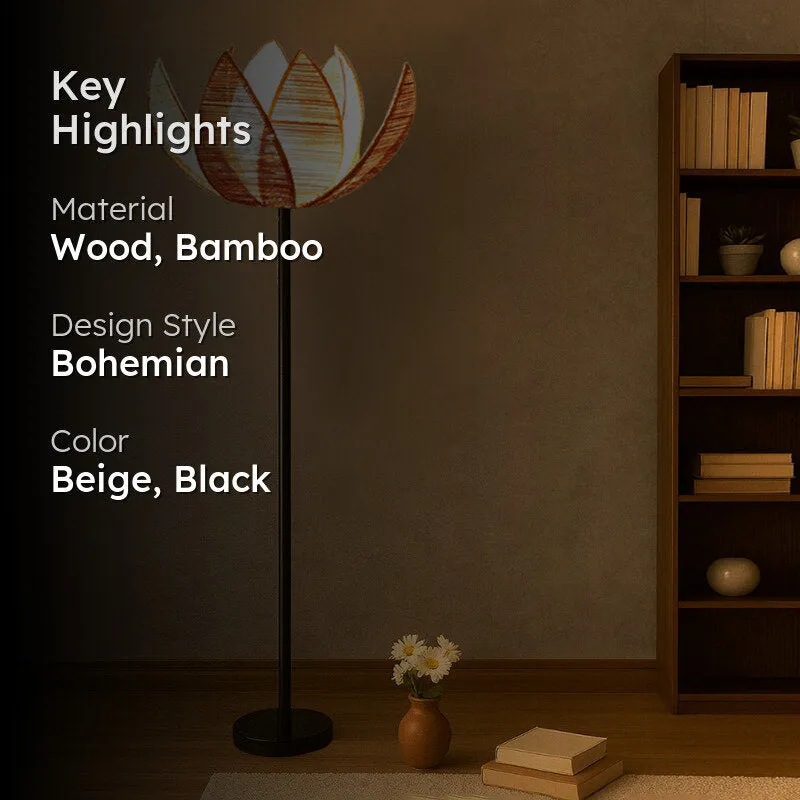 Bambouin Rose Wooden Floor Lamp media 2