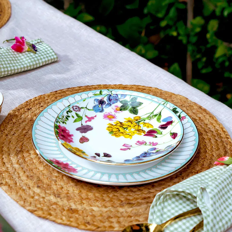 Basant 24k Gold Brushed Porcelain Dinner Set - 33 Piece Set media 3