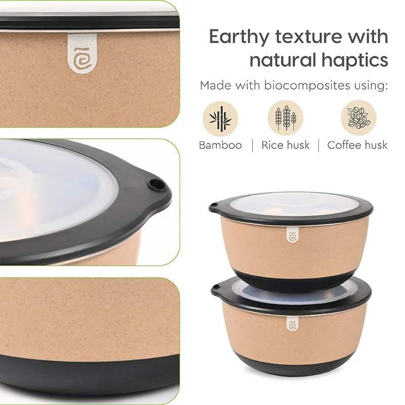 Eco Airtight Container (Black & Beige/2000 mL Each) - Set Of Two media 4
