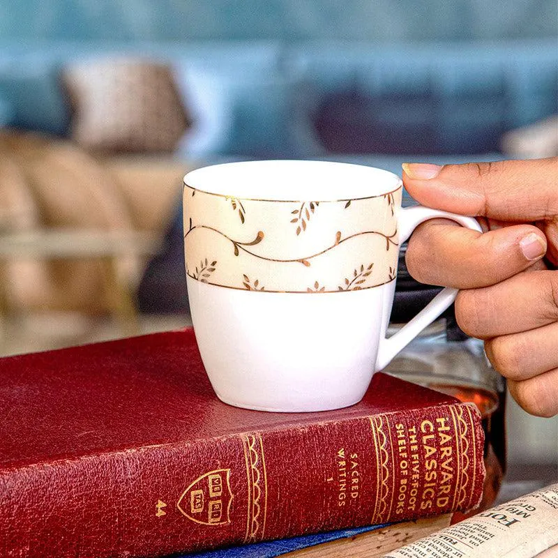 Sonaki Sego Floral Bone China Tea Cup (180 mL Each) - Set Of Six media 1