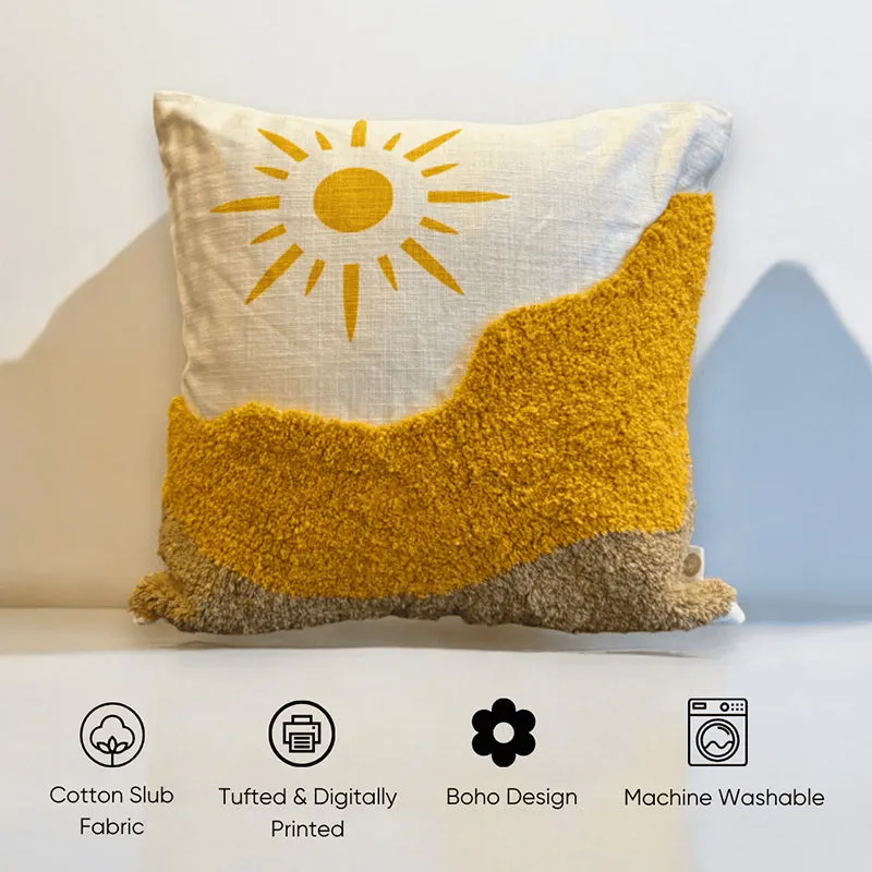 Midnight Sun Tufted Cushion Cover (Yellow & White) - Set Of Five media 3