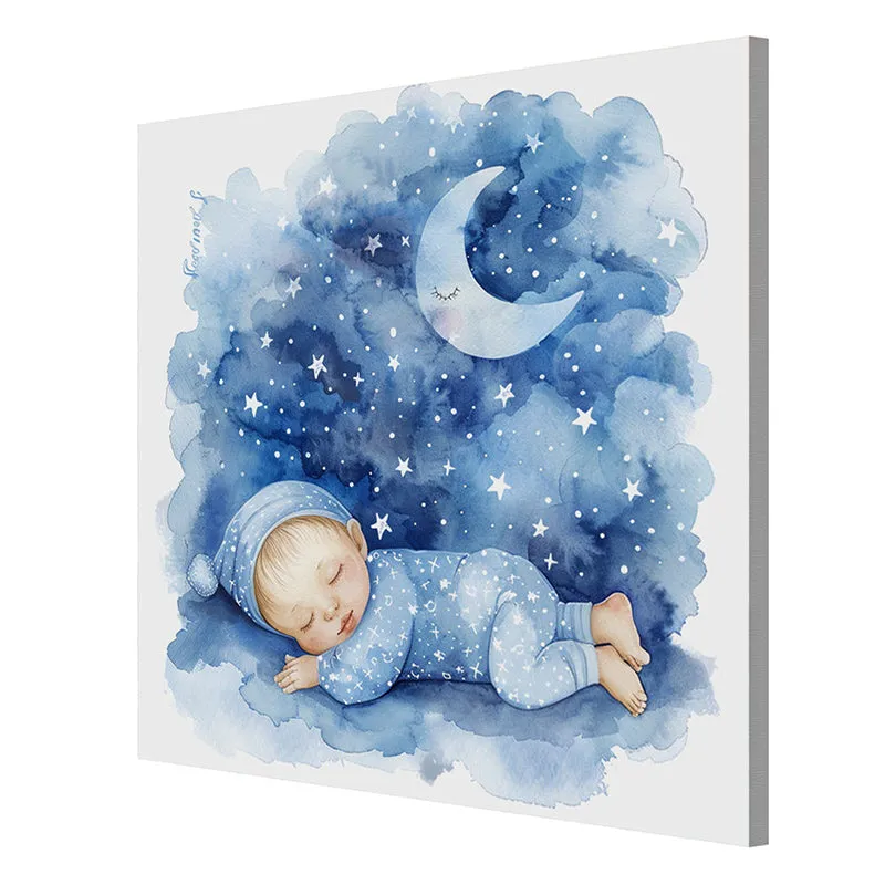 Little Cute Baby Sleeping Wall Painting media 6