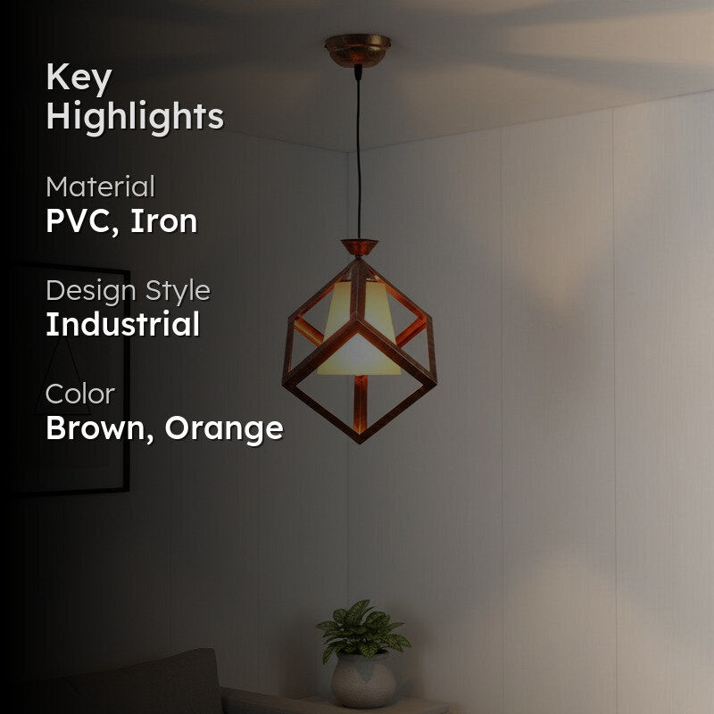 GlowBlush Beam PVC Ceiling Lamp - Orange media 2